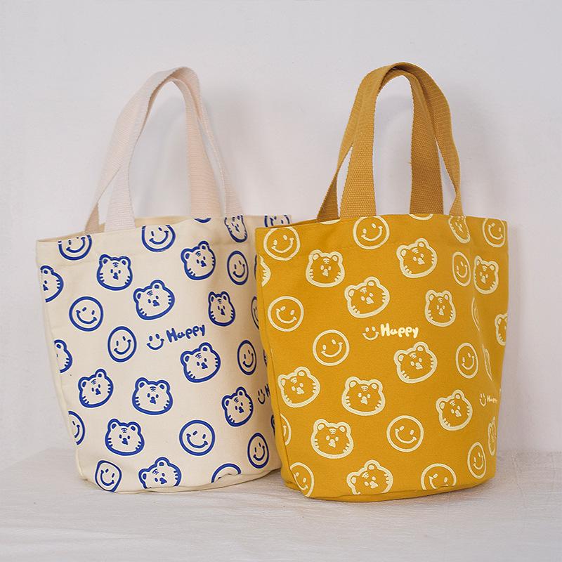 Women's Canvas Lunch Tote Bag, Handbag for Office and Outings - Fashionable Lunch Box Carrier