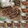 Floor Mat Large Size Non-Slip 3D Visual Effect Floral Plush Rug with Easy Maintenance Floor Rug