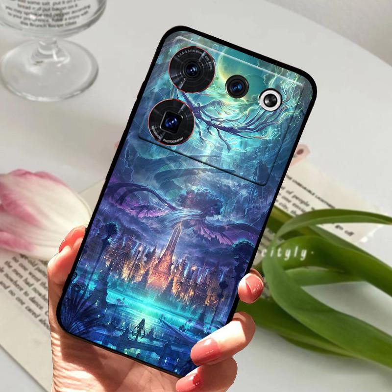 Case For ZTE Nubia Z50 Ultra Case Soft Print Silicone TPU Black Bumper Cover For ZTE Nubia Z60 Ultra Phone Back Coque z50Ultra