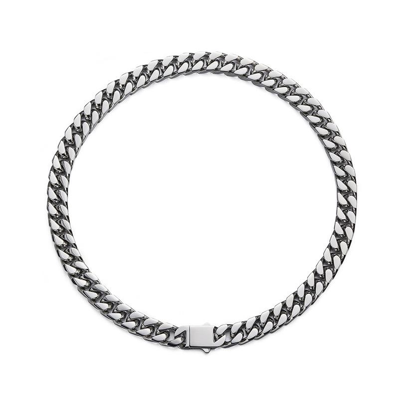 Men's Stainless Steel Cuban Chain Hip-Hop Bracelet & National Tide Titanium Necklace, Customizable with Laser Logo