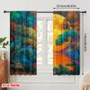 2pcs,2D Plane Printing Window Curtain Moonlit Canvas Polyester Woven (without Rod) Holiday for Bedroom, Living Room, Office