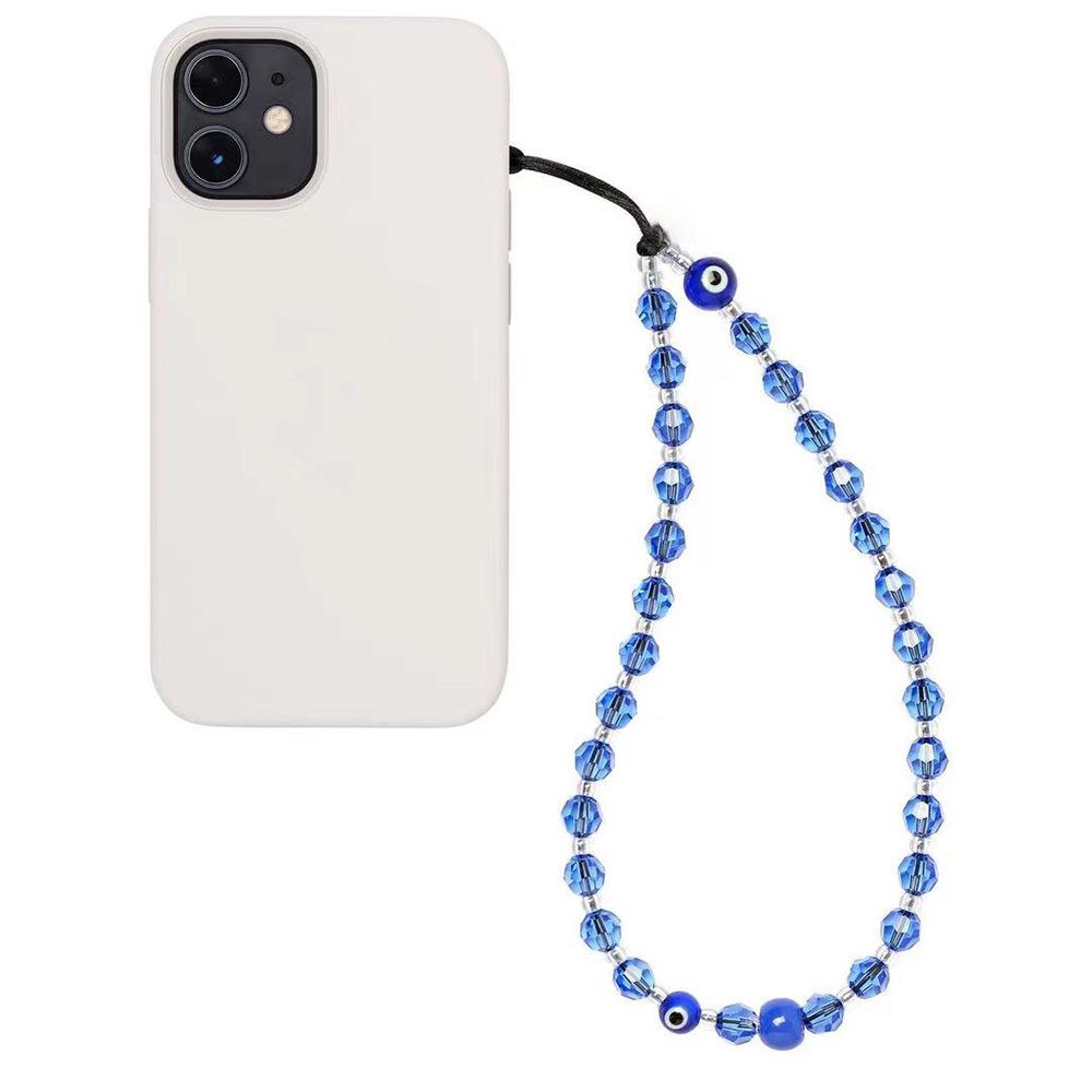 Ethnic Style Glass Eye Bead Phone Chain & Key Pendant