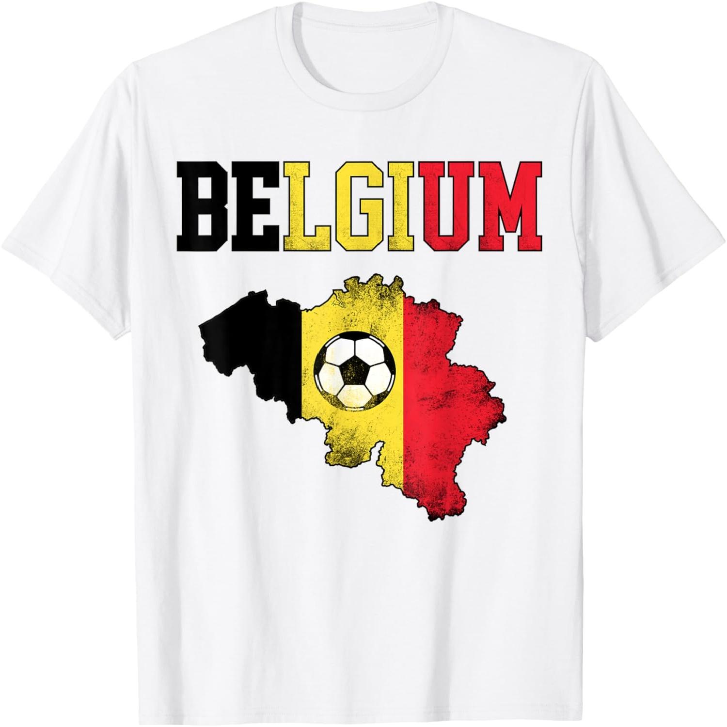 Belgium Football Shirt Belgian Flag Soccer Men Women T-Shirt S