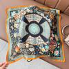 Light luxury Nordic style purple morning glory printing mulberry silk silk scarf women's high-end temperament 111 silk small square scarf