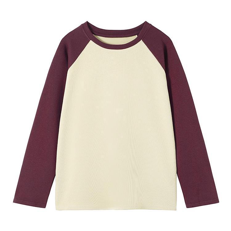 

Autumn 2025 Color Block Raglan Sleeve Long T-Shirt – Loose Patchwork Base Layer for Fall/Winter. XL