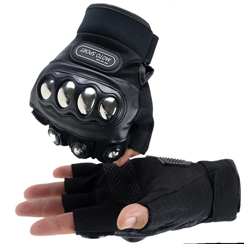 Tactical Gloves Stainless Steel Shell Half-finger Gloves Outdoor Sports Anti-drop Men's Thin Fighting Boxing Motorcycle Riding