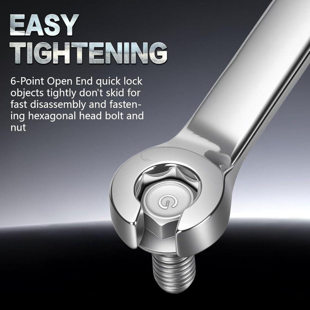 Hand Tool 8-19mm Flare Nut Wrench Mirror Finish Open Ring Brake Line Wrench Double Head High Torque Wrench Car Repair
