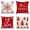 Christmas Linen Pillowcase: Home Sofa Decor & Car Lumbar Support Cushion Cover