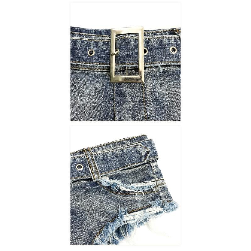 Høst Sexy Jeansshorts Hotpants Høy midje Sexy hull