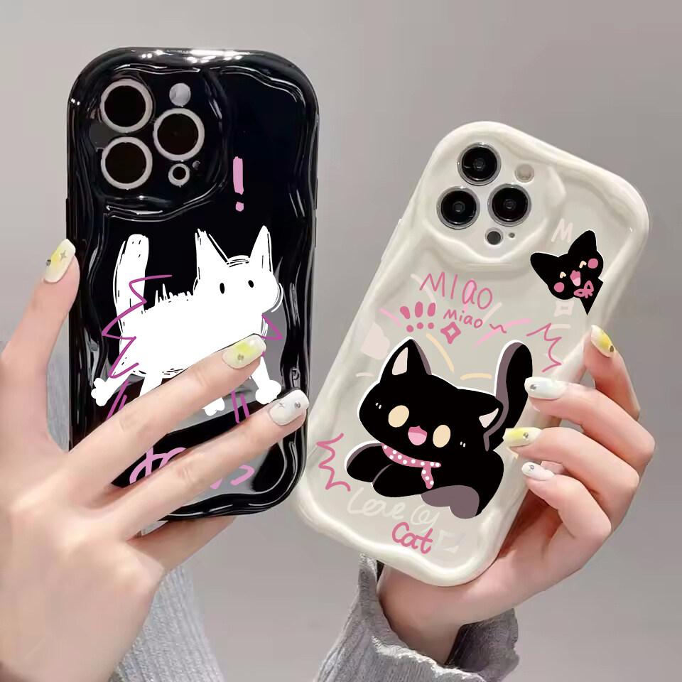 Cute Creative Music Cat Case for OPPO Reno 13F 12F 11F 13 12 11 8 Pro 5G 7 4G 5 6 Lite A57 A58 A77 A78 A79 5G A38 A18 Wave Cover
