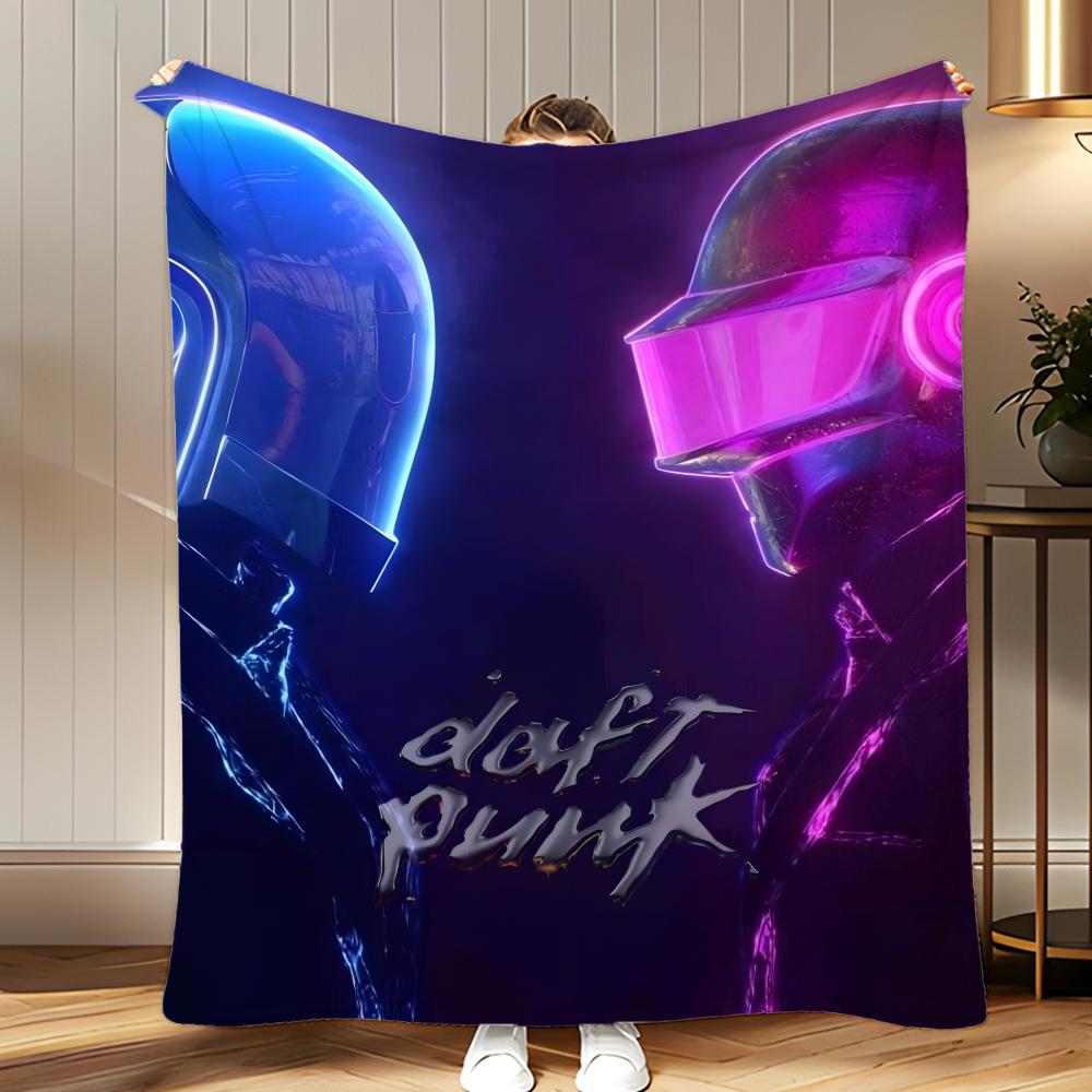 classic band Daft Punk Throw Soft Coral Fleece Blanket 310gsm Fluffy Warm Throw for Sofa Bed Couch Bedroom Decor