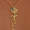 Birth Flower Necklace Women Flower Pendant Necklace Birth Month Flower Necklace Mother's Day Birthday Gift for Mom Sister Best Friend Her
