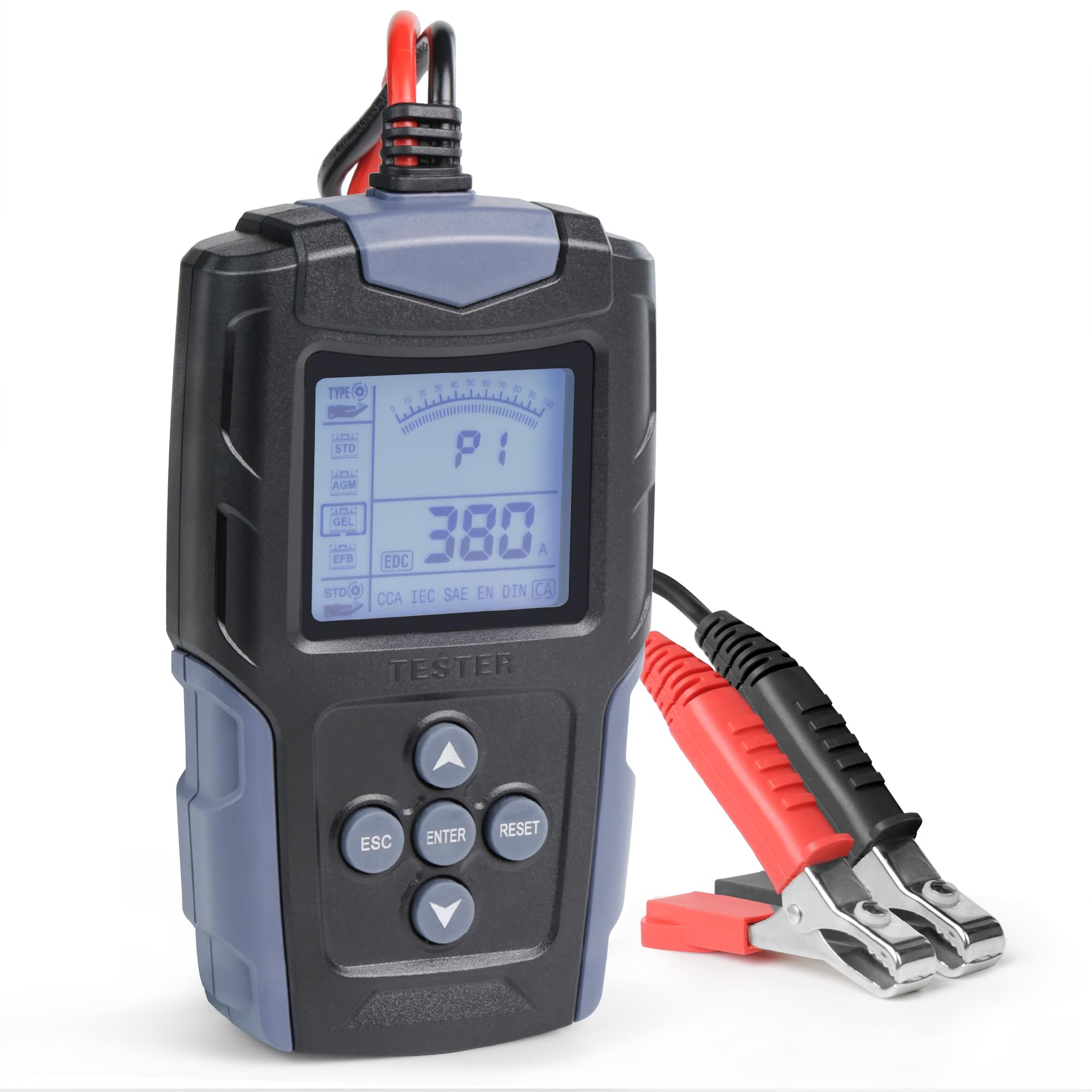 

LVYUAN Checker Car Tester Diagnostic Tester Resistance LCD Digital Display Compatible with Standard Japanese Instruction Manual (CCA Value/Internal синий