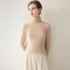 2026 Le Kasha Women's Pure Cashmere Ribbed High Neck Base Layer Top