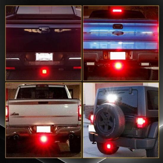 Running Brake Reverse Red 15 LED Towing Hitch Cover Light For Trucks 2" Receiver