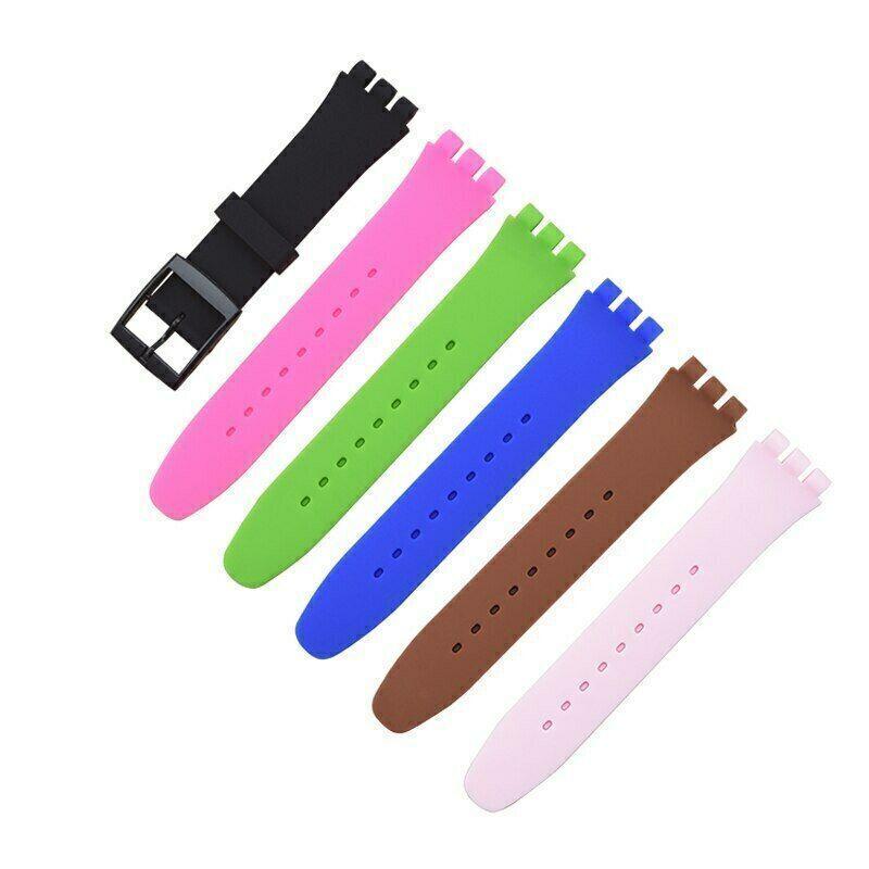 Silicone Sport Unisex Strap Classic Watch Band For Swatch Jelly Skin 19mm 17mm