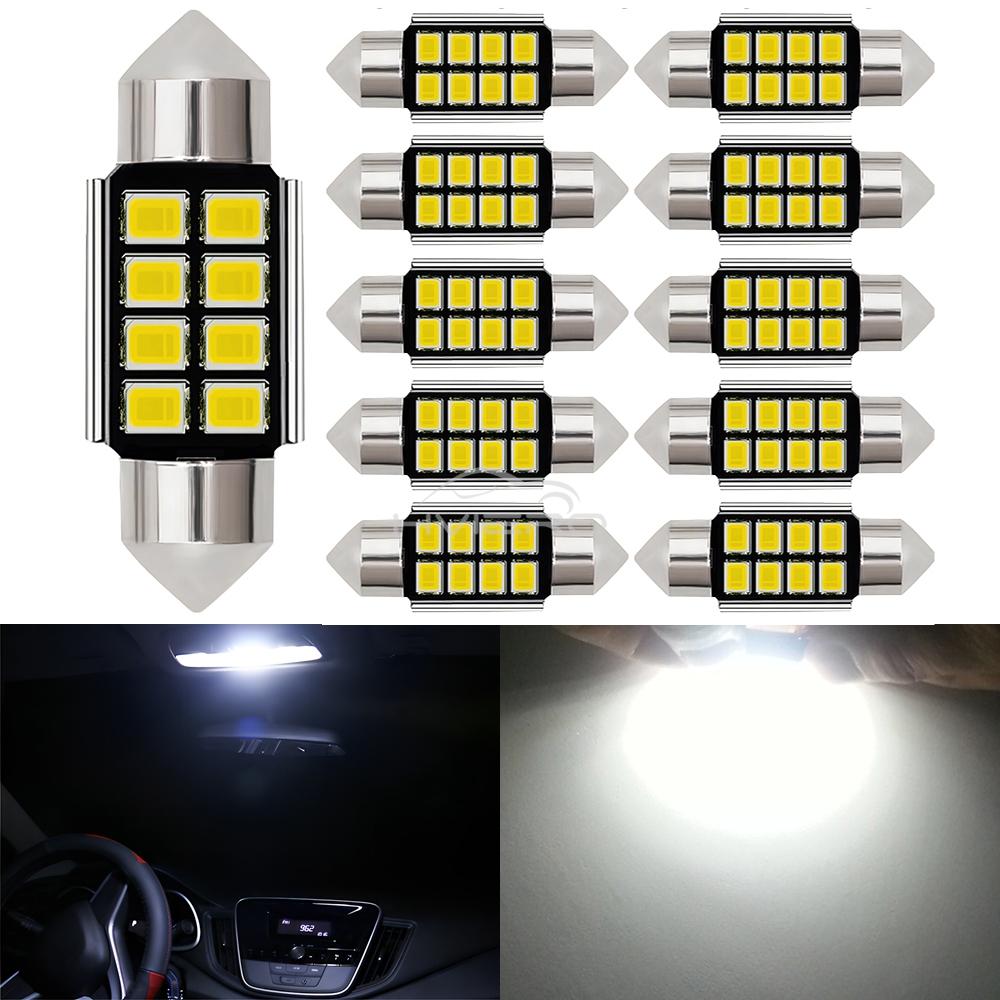 1PCS Festoon C5W C10W Car Reading LEDS 31mm 36mm 39mm 41mm 2835 SMD 8Chips Autos Lantern Dome Lamps Interior Lights White DC 12V Dome Lights 6