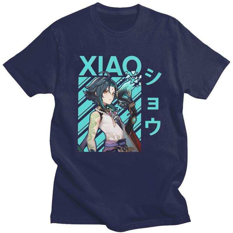 T-shirt Classiche Personalizzate Xiao Genshin Impact Manga Uomo Manica Corta Streetwear T-shirt 100% Cotone T-shirt Oversize Merch