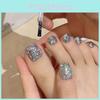 Sparkling Toe Nail Art Stickers In Gel Glue Style For Women