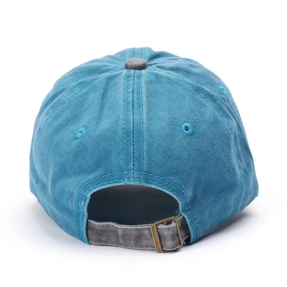 Personalized Retro Unisex Embroidered Cotton Baseball Cap with Soft Brim and Color Block Design