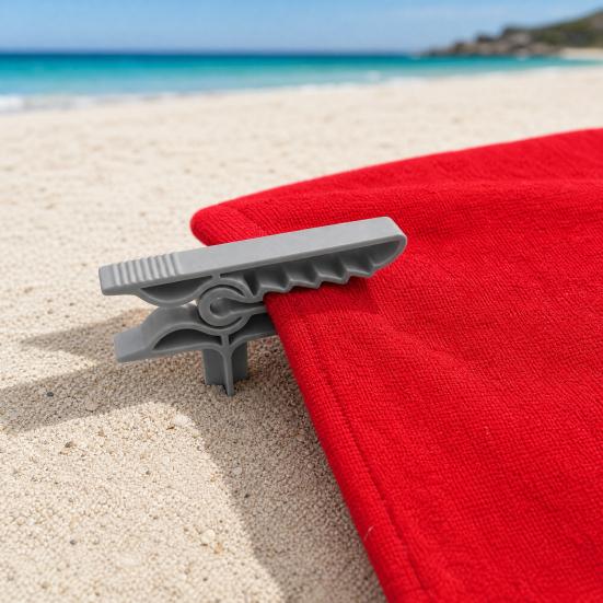 4Pcs Beach Towel Clips Windproof Towel Holders, Beach Towel Anchoring Stakes Clips, Outdoor Mat Anchors Stakes Clamps, Plastic Picnic Blanket Holders