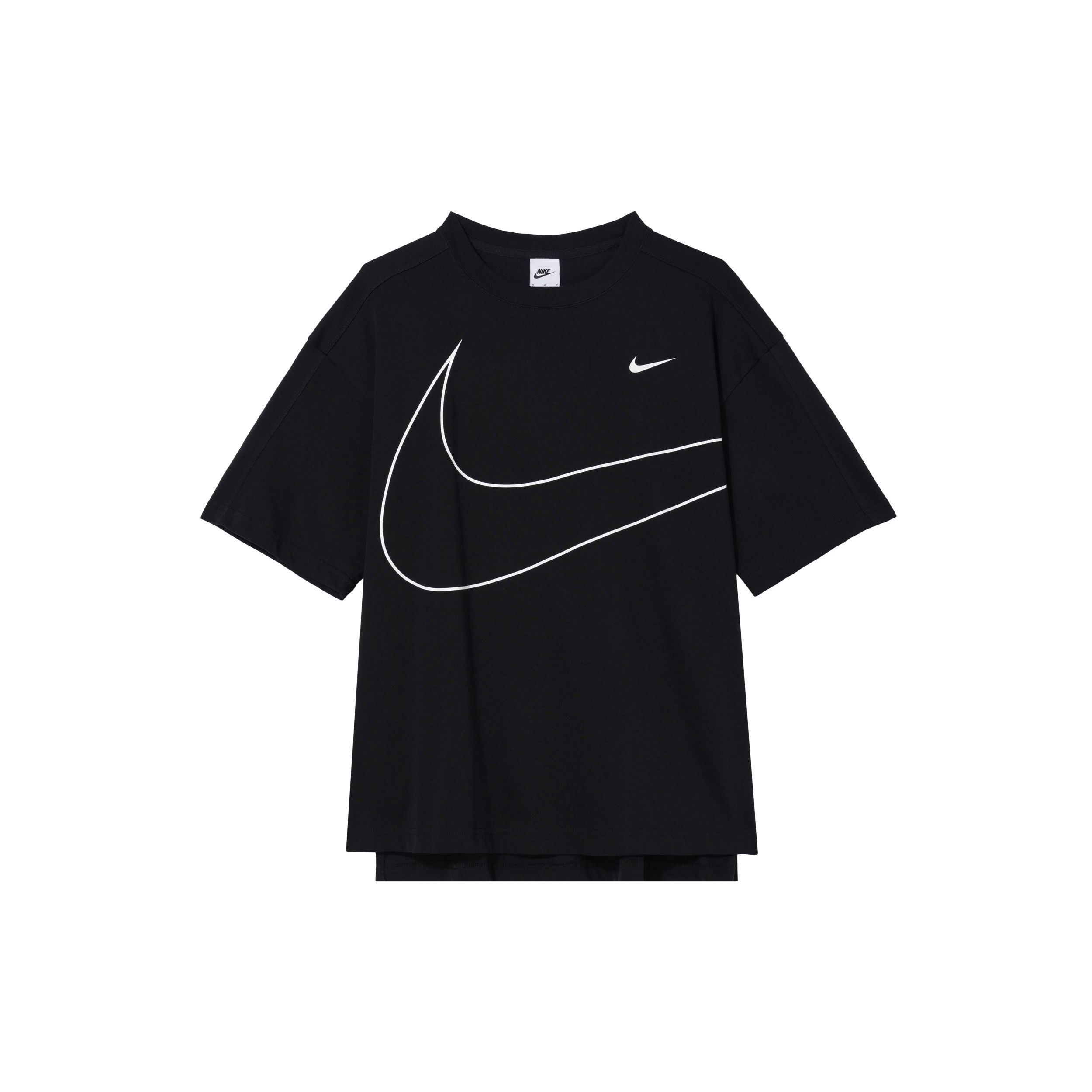 Nike Swoosh Sportswear Loose Soft Round Neck Short Sleeve Drop Shoulder T-Shirt Women T-Shirt Black HQ1581010 S