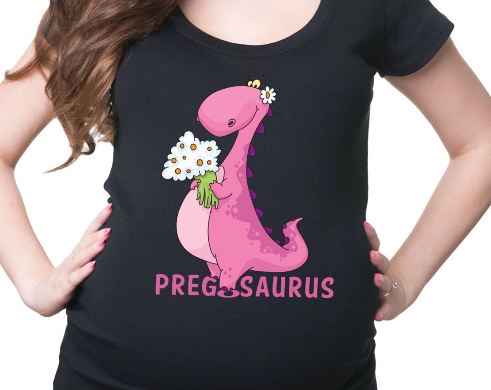 Pregosaurus Maternity T-Shirt: Funny Pregnancy Tee M
