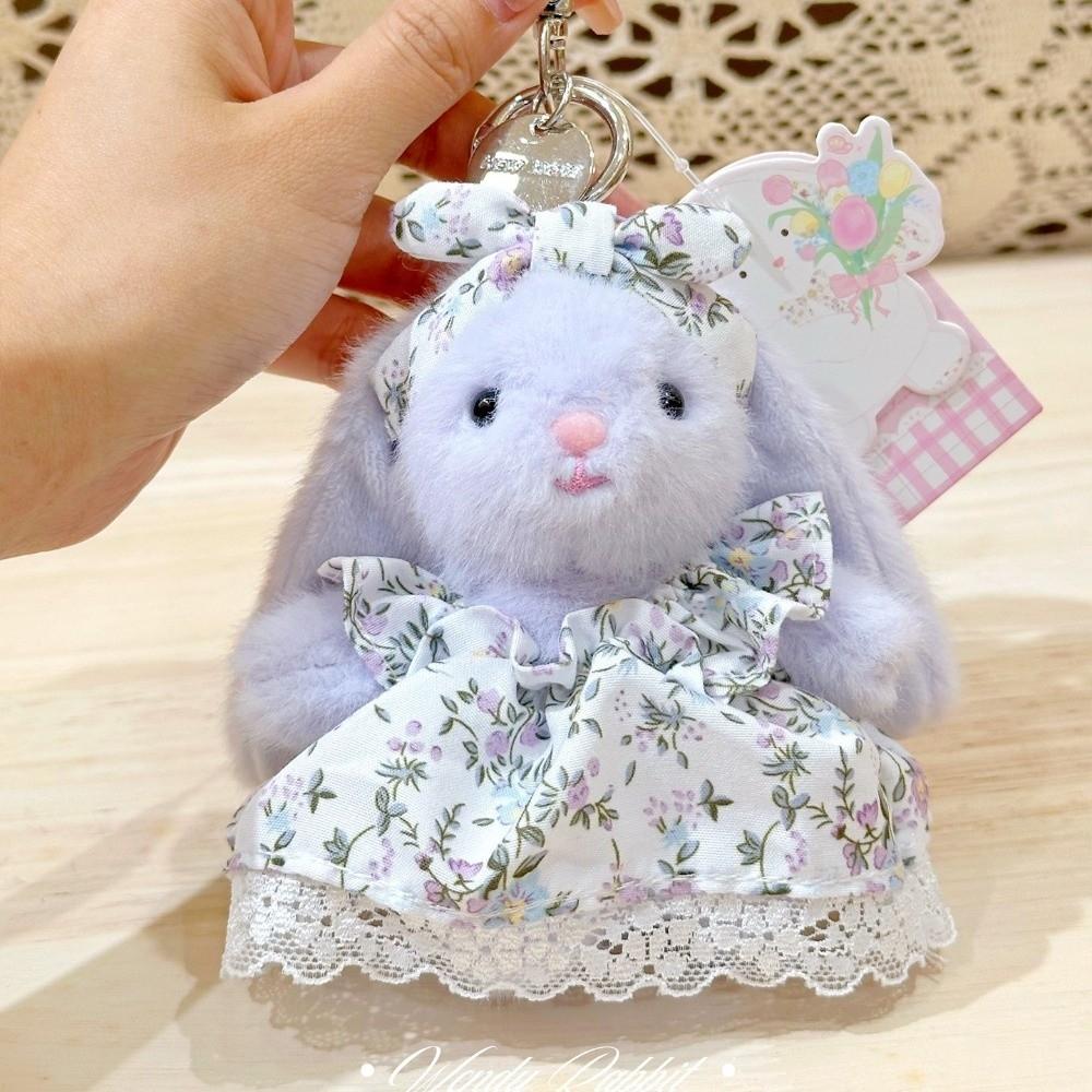 Cartoon Rabbit Plush Pendant Kawaii Rabbit Keychain Creative Doll Keychain Bag Charm