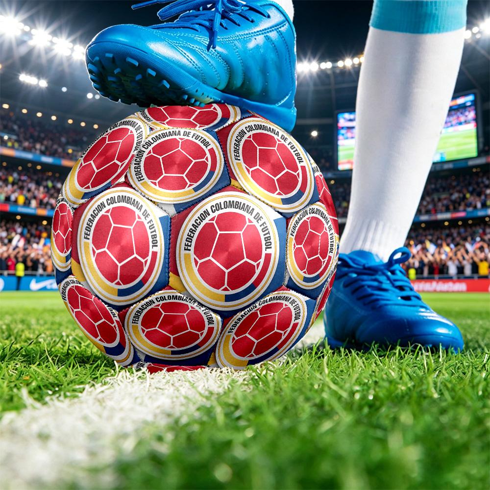 Pallone da Calcio Stampato Colombia Taglia 5 Resistente all'Usura Standard da Allenamento per Adulti Regalo per Appassionati per Partite Sportive Indoor Outdoor