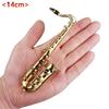 Modèle de saxophone ténor miniature avec support et étui Saxophone plaqué or Modèle d'instrument de musique Décoration Durable