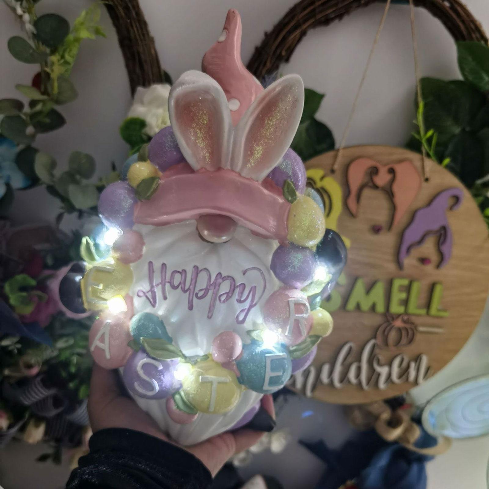 

Desk Easter Bunny Vibrant Collectible Keepsake Easter Egg Bunny Statue For Dining Table Mantel Windowsill Bedside Family Friends CN