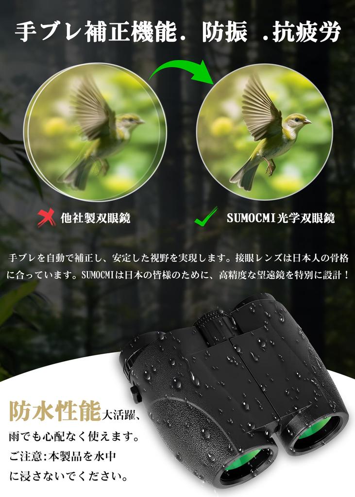 Compact Binoculars for Live Performances, 20x Magnification, Ultra-Lightweight, Concert Compatible, Eyeglasses Compatible, BAK4 Optical Lens,