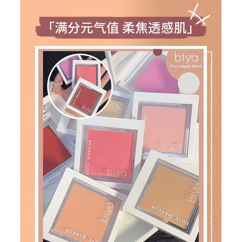 biya - Soft Matte Single Color Blusher - 8 Colors