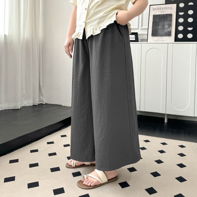 

Plus size women clothing [Lazy Art Set] Summer Sweet Hollow Patchwork Embroidery Shirts/Culottes Two-piece Set Dark gray-Pants 3XL