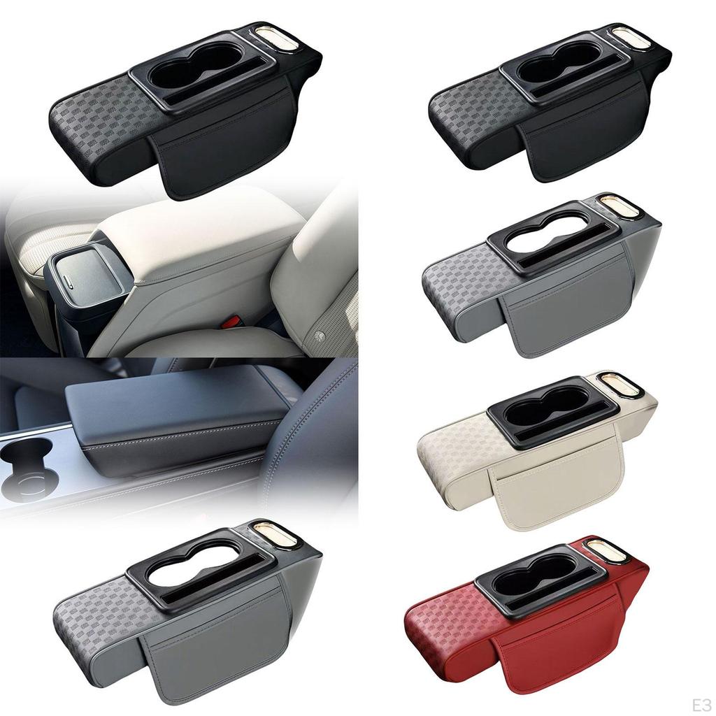 Auto Armrest Cushion Heightening Pad Side Storage Bag Middle Center Console Cover for Truck