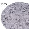 Women Fall Winter Hat Knitted Bonnet Solid Color Elastic Twisted Texture Keep Warm Beret Photo Prop Cap for Outdoor Activities Travel Cycling