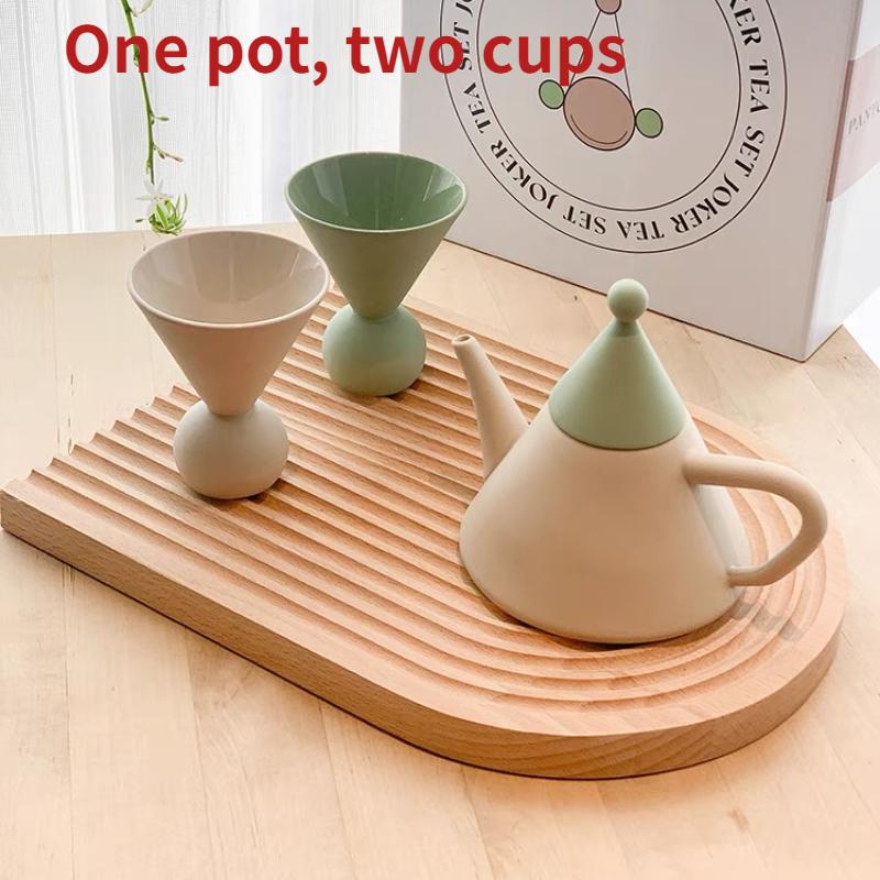 

Керамический чайный сервиз в скандинавском стиле, легкий, роскошный, высококлассный, бытовой, послеобеденный, заварочный чайник, чайный сервиз в стиле кунг-фу