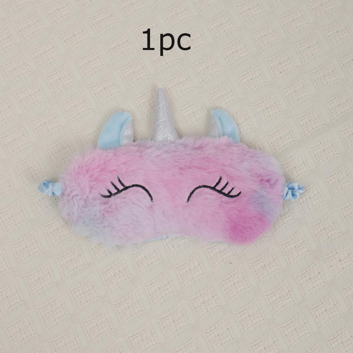 

1/3pcs-Eye Mask Sleep Unicorn Eyelash Curl Plush Cartoon Blackout Eye Mask Student Travel Outdoor Nap Eye Mask