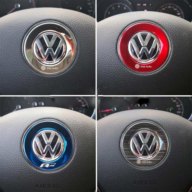 Für VOLKSWAGEN VW Auto Lenkrad Auto Emblem Aufkleber Zubehör Für Volkswagen VW R-line GTI R Polo Golf Touareg Passat Mag