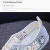 Lace Breathable White Shoes for Women Summer New Korean Style Student Mesh Canvas Shoes Flat Shoes