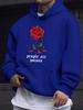 Dark Blood Rose Print Hooded Sweater Men's Street Loose Couple Hoodie