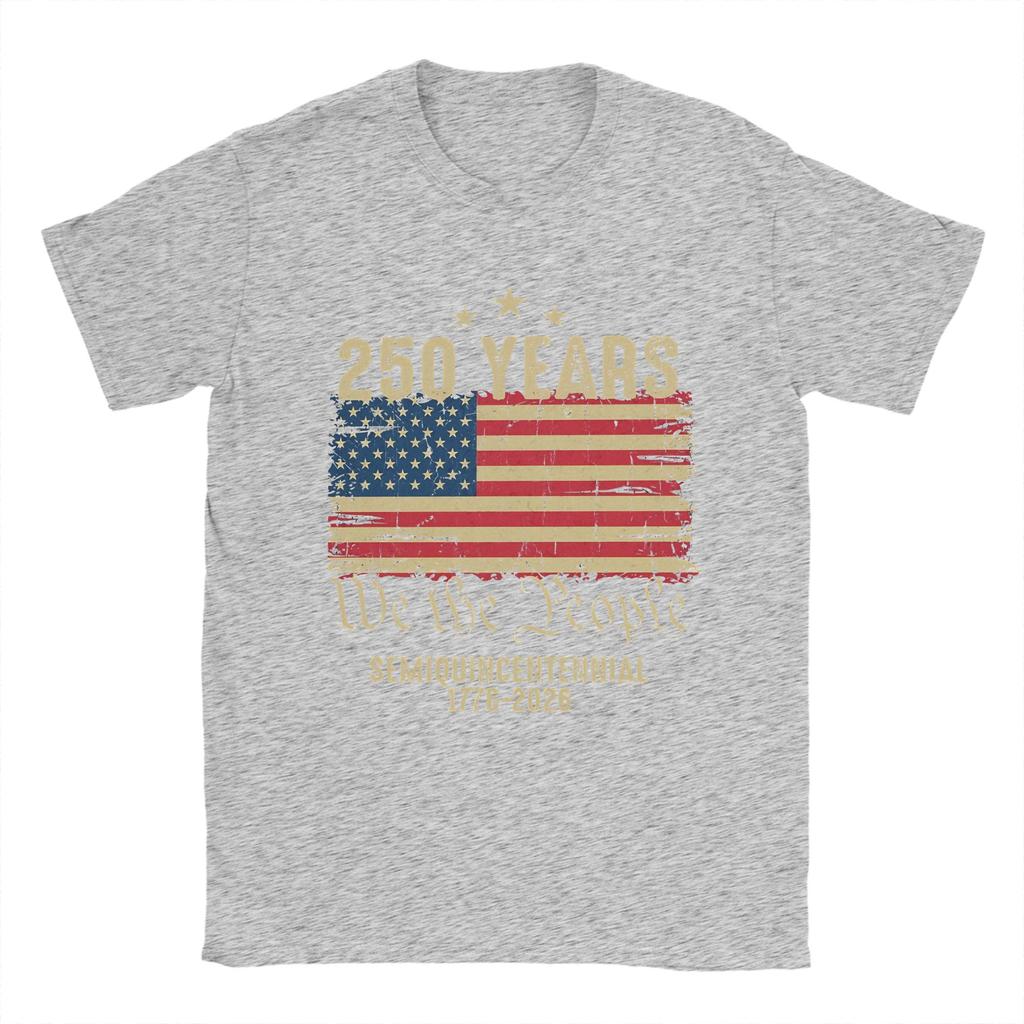 Unisexs TShirts 250 Years American Flag Novelty Pure Cotton Tees Short Sleeve  T Shirt Round Collar Clothes Summer