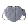 Heart 19 Gold Letter Logo Quilted Leather Heart Shoulder Crossbody Bag Small Women's Lilac