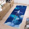 Chic Aviation Print Long Runner Rug Airplane Runway Clouds Design Durable Non-slip Decorative Carpet for Hallway Entryway