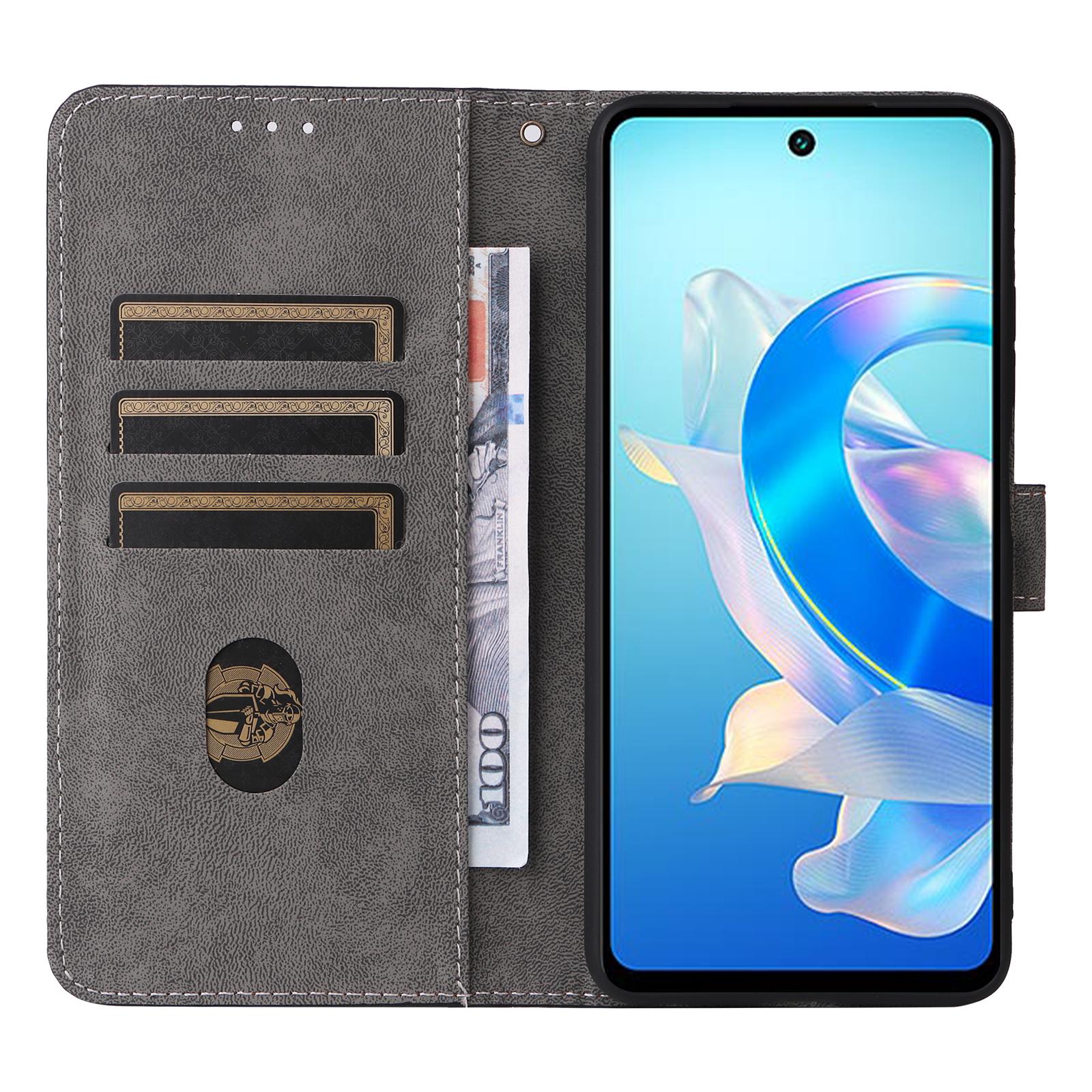 

For itel P55+ P663LN Case RFID Blocking Leather Purse Phone Cover with Wrist Strap Black