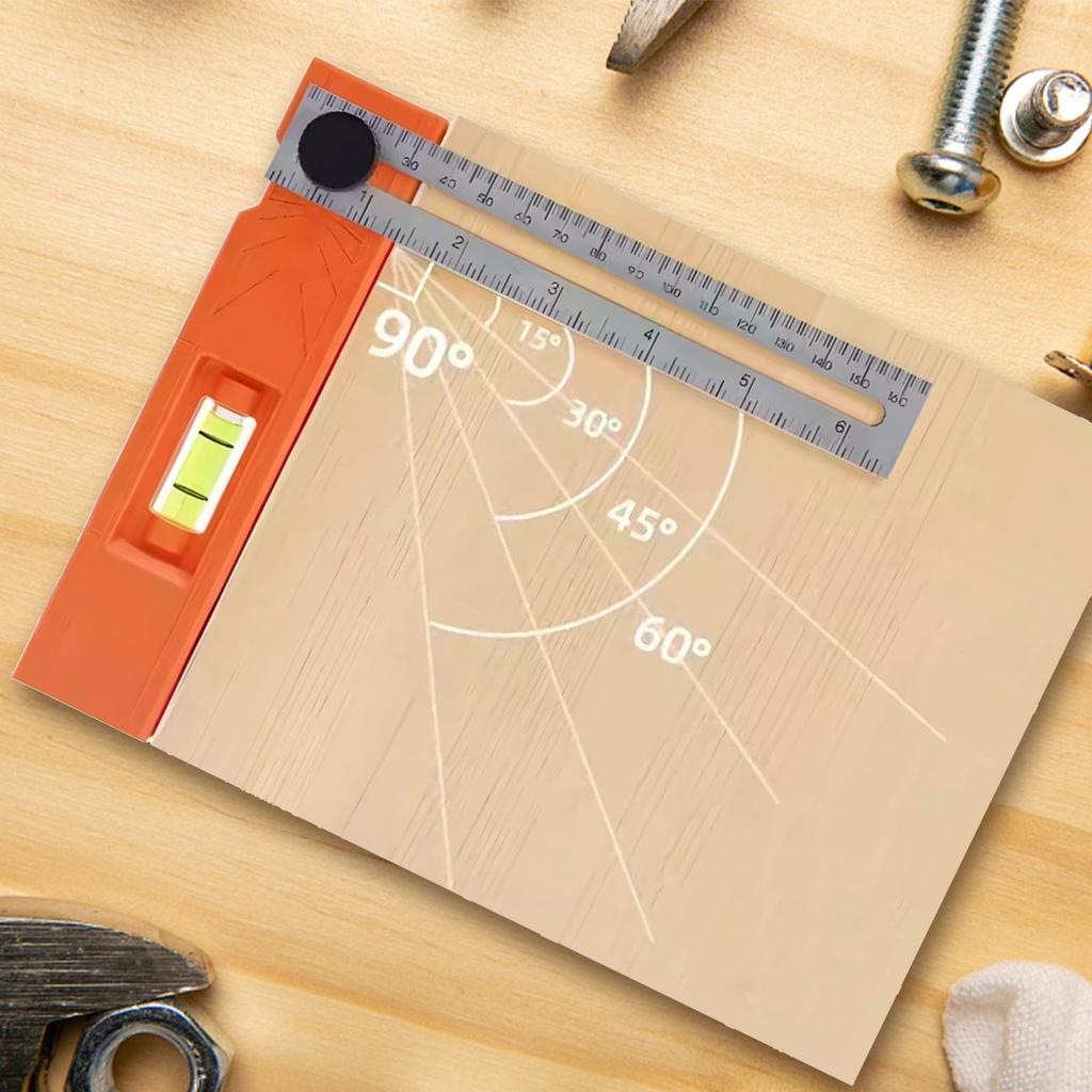 Measuring Tools For Woodworking Scribing Ruler Adjustable Guide With Angle Marking 15-90 Degree For Layout Gauge Portable