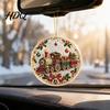 Festive Tree Hanging Christmas Acrylic Ornament 2D Flat Double Side Printed Thoughtful Gifts for Friends Santa Snowman Pendant Window Holiday Decor