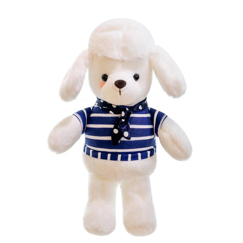White Cartoon Dog Animal Stuffed Plush Toy Scarf Doll Children Birthday Gifts