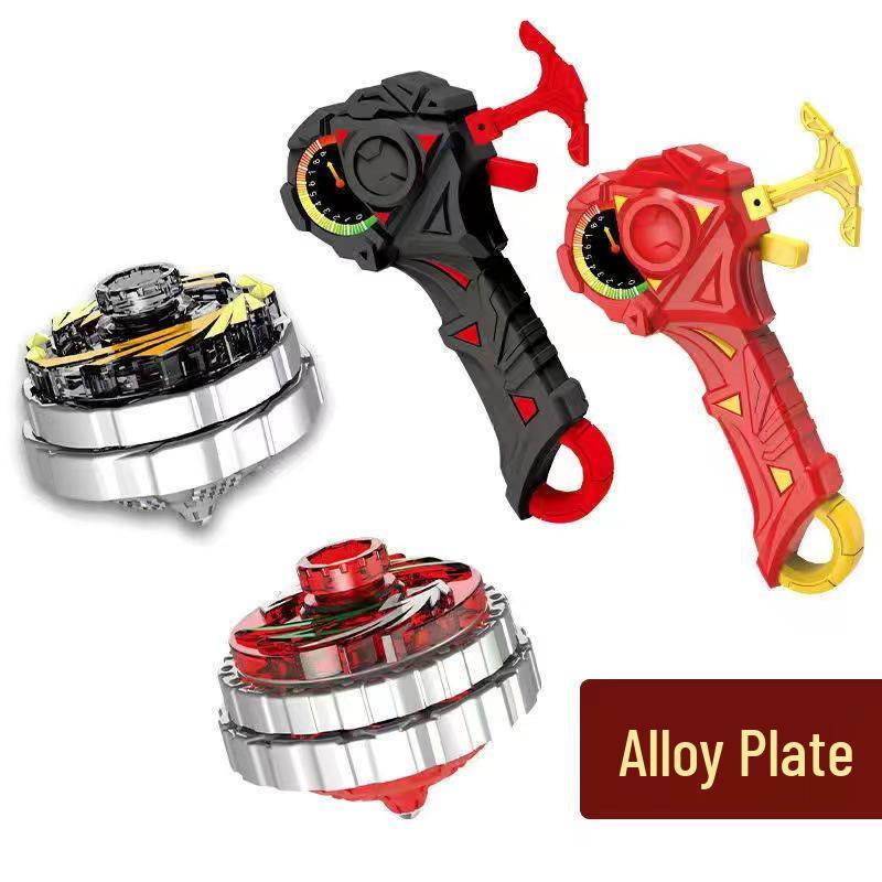 Free Shipping Dual Alloy Burst Gyro Toy - Magic Light Pull String Battle Gyro
