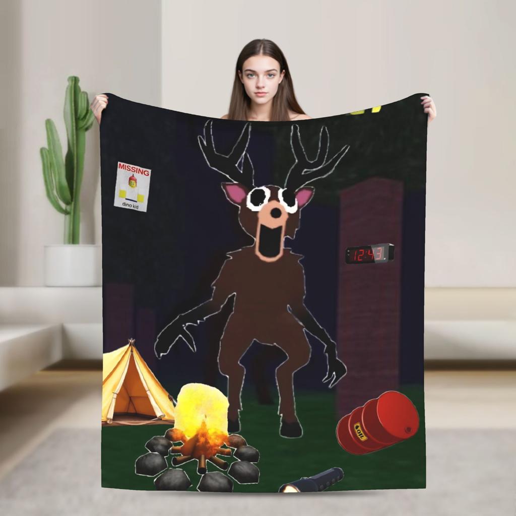 99 Nächte im Wald Das Reh Flanell-Kuscheldecke Mode-Decke Horror-Spiel Bettwäsche Gestrickte Mode-Decke Outdoor Leicht Multi-Funktion
